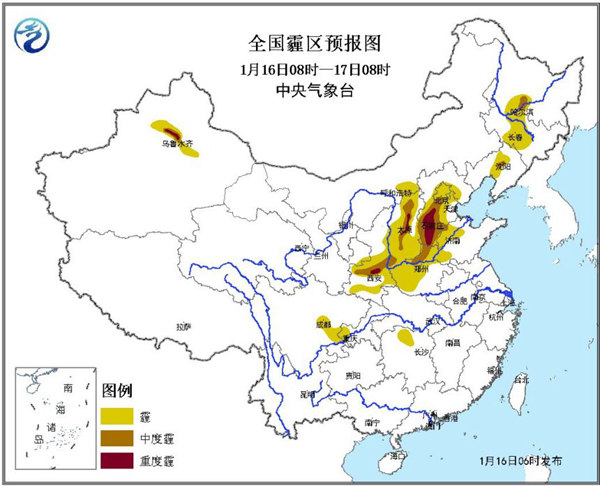 華北黃淮霧和霾加重 能見度低將阻春運